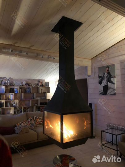 Подвесные камины на дровах для дома, квартиры