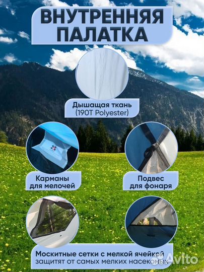 Палатка 4х местная 2 комнатная