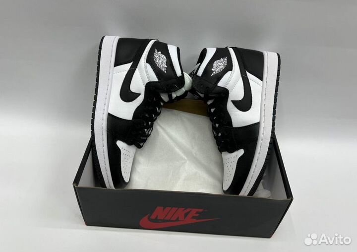 Кроссовки Nike Air Jordan 1 Black & White Люкс