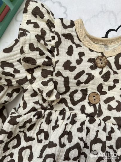 Муслиновое платье боди для девочки 56