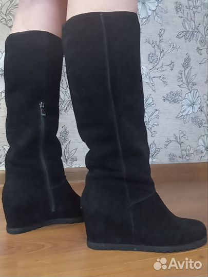 Сапоги женские натуральная замша зимние