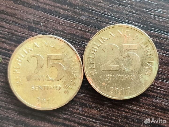 Монета 25 сентимо, Филиппинских республик 1993 г