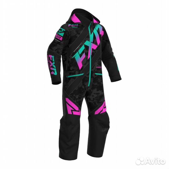 Комбинезон FXR CX с утеплителем Black Camo/Mint-El