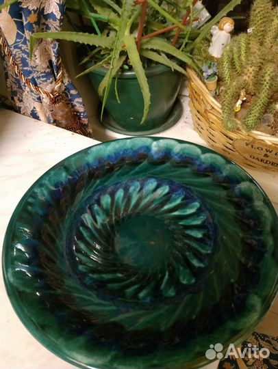 Блюдо. Зик. Цвет малахит