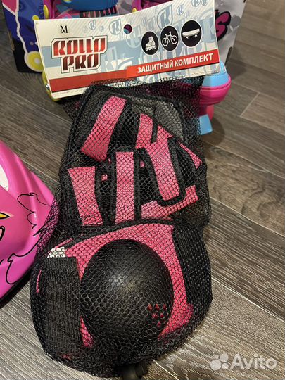 Коньки роликовые Rollo pro раздвижные + защита