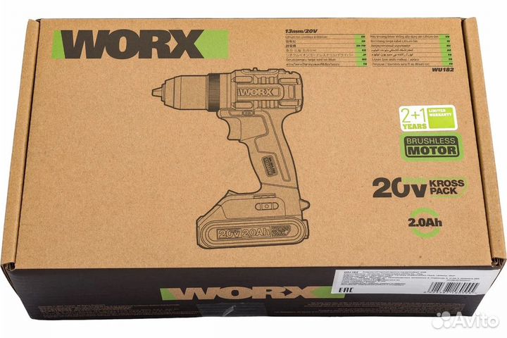 Шуруповерт Worx WU182 бесщеточный 20В