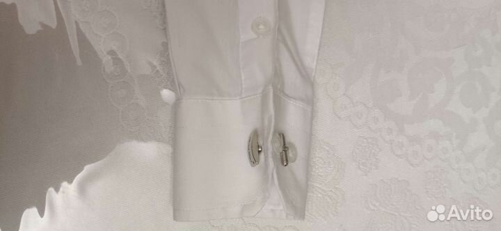 Детская белая классическая рубашка с запонками