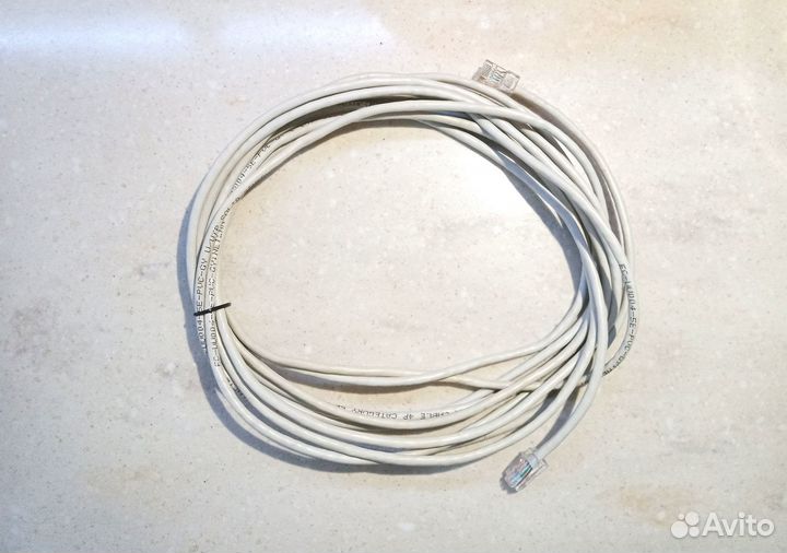 Кабель сетевой коммутации 8 жил RJ45 5,9 м. серый