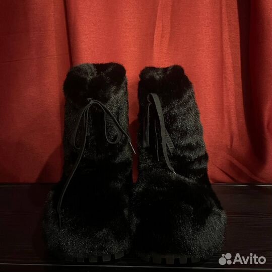 Balenciaga Alaska Fur Boots Black