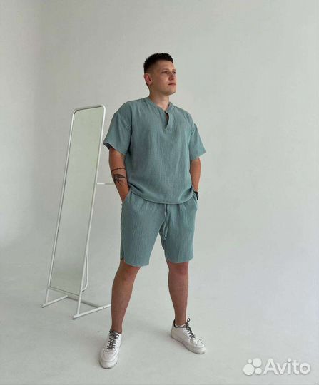 Мужской летний костюм рубашка и шорты