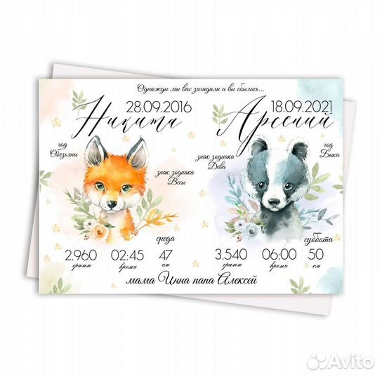 Метрика для новорождённых