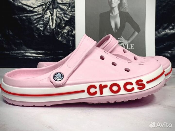 Crocs сабо женские розовые