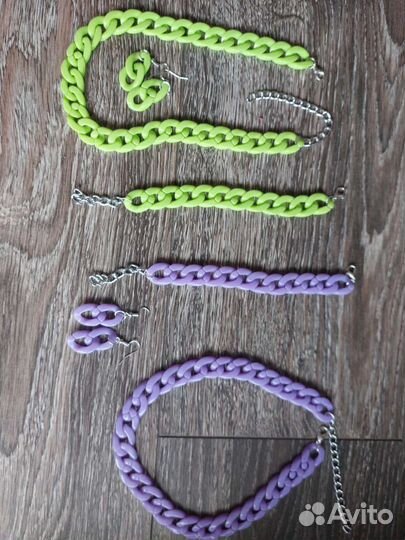 Набор серьги+браслет+колье новый