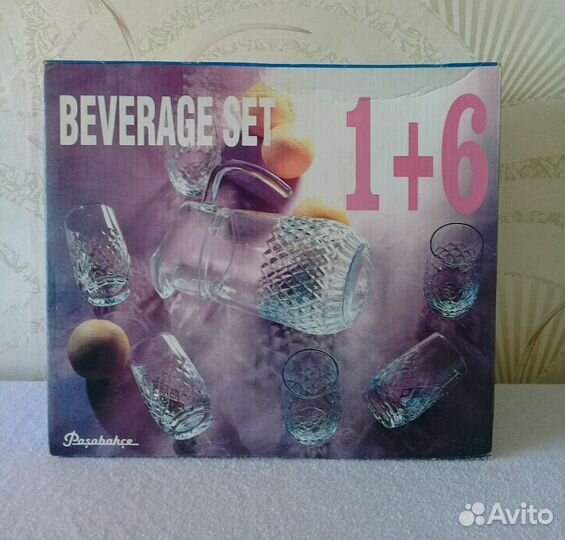 Кувшин и 6 стаканов новый набор