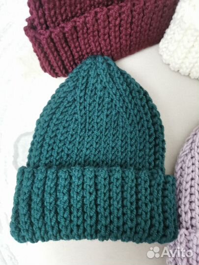 Шапка вязаная ручная работа