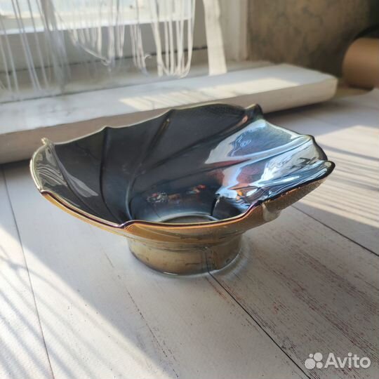 Конфетница/салатница цветное стекло