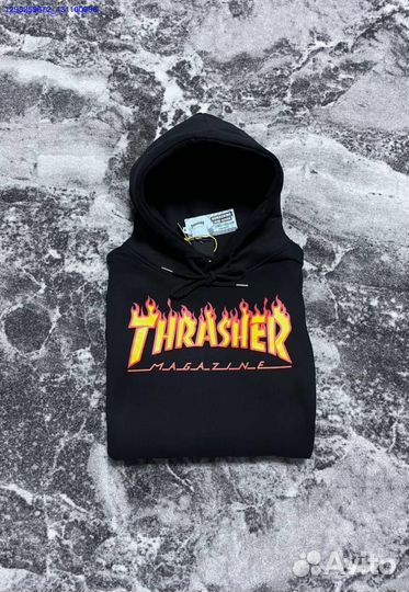 Худи Trasher Flame чёрное (Арт.93929)