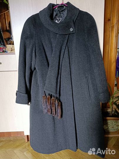 Женское зимнее пальто драповое