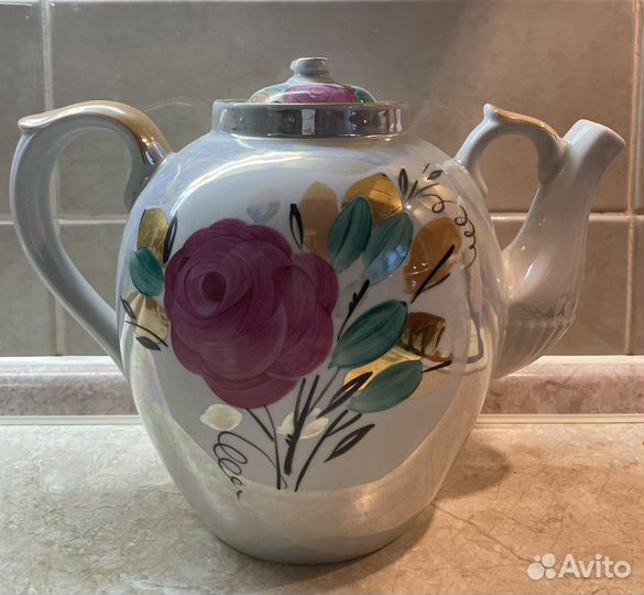 Чайники большие фарфоровые заварочные СССР, Дулёво