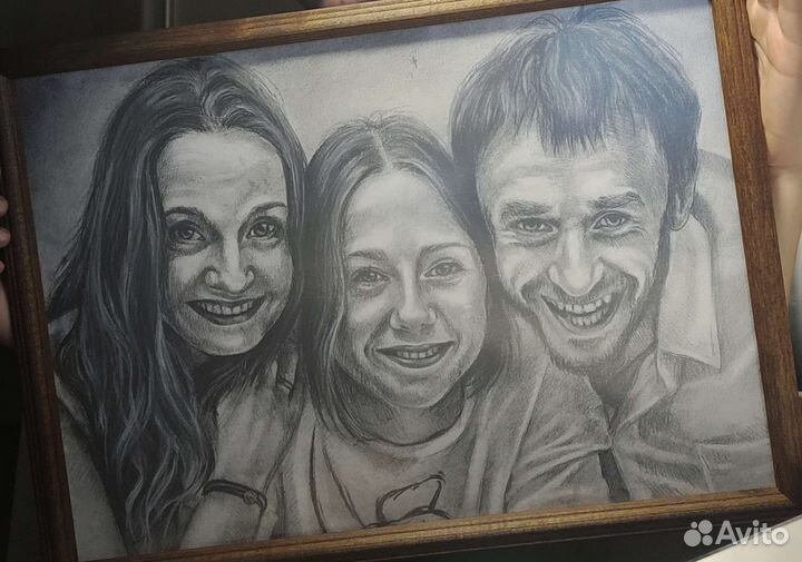 Картина на заказ (уголь/акрил)