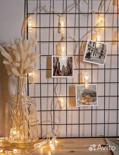 Гирлянда прищепки для фото