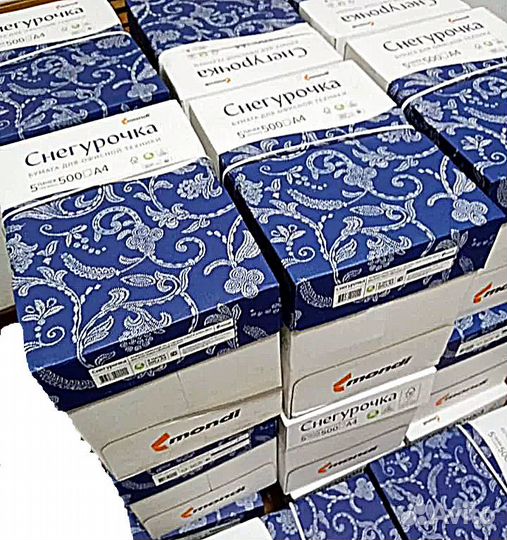 Бумага в коробках по 5 пачек