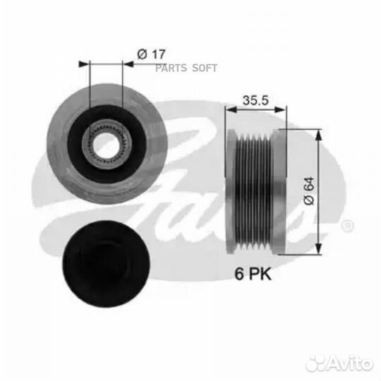Gates OAP7073 Шкив генератора 7789-10066