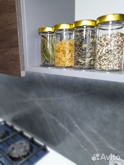 Баночки для специй стекло 350мл с золотыми крышкам