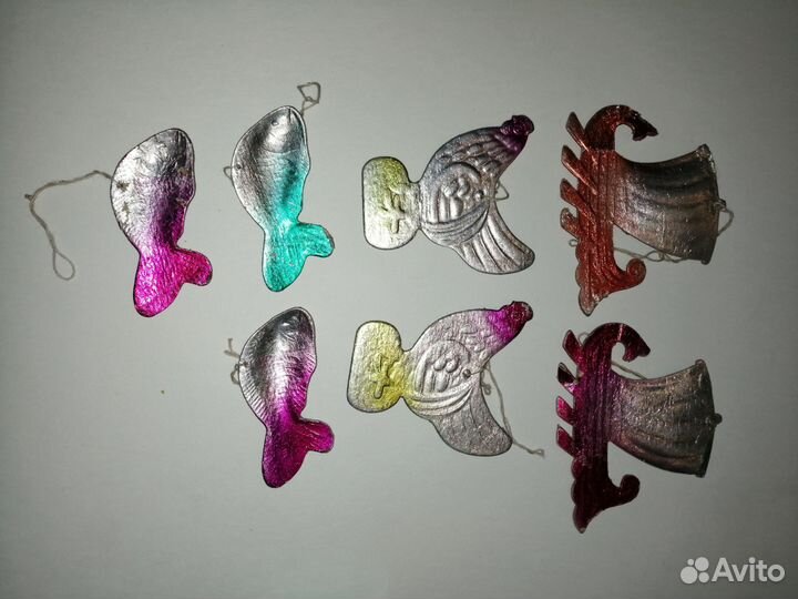 Елочные игрушки СССР картонные