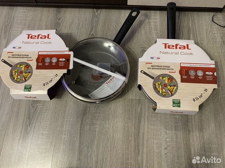Сковорода tefal с крышкой 24 см новая