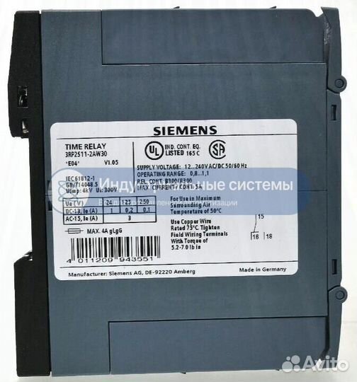 Временное реле Siemens 3RP2511-2AW30