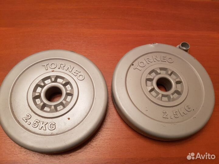 Блины Torneo пластик 2х2.5 кг
