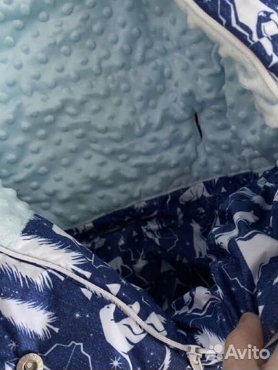 Зимний конверт в коляску и варежки