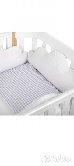 Бортики на кроватку Happy Baby, 3 облака,хлопковые