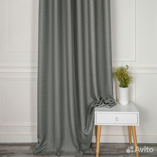 Комплект штор рогожка Орфей Серебро