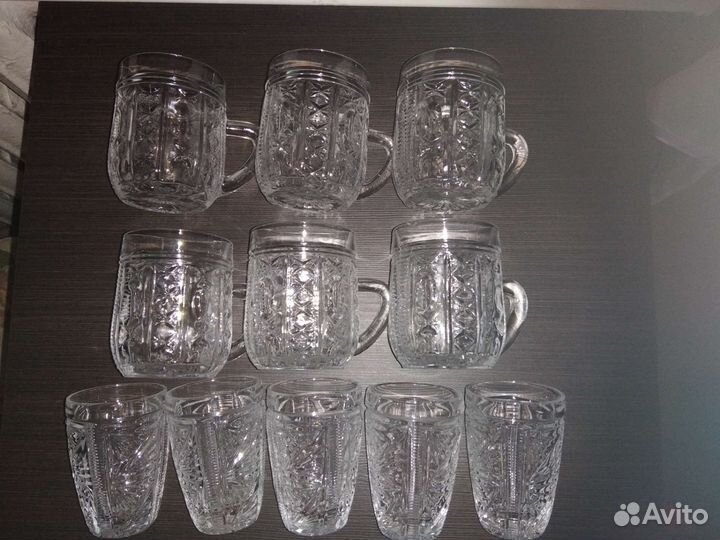 Хрустальные кружки, стопки. Цена за весь набор