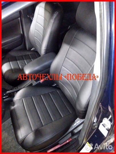 Чехлы Toyota Avensis 2 из экокожи чёрные Классика