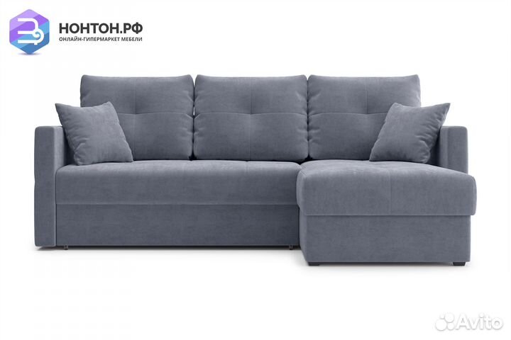 Диван угловой дельфин Вита темно-серый