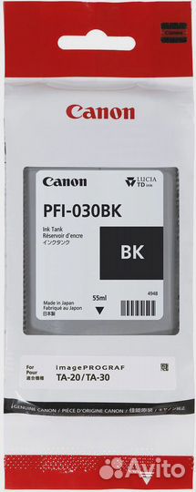 Картридж струйный Canon PFI-030BK 3489C001 черный (55мл) для Canon imageprograf TA-20, TA-30, TM-240