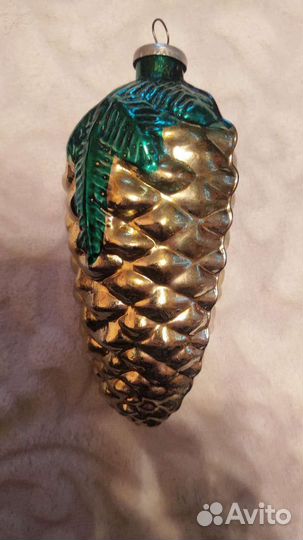 Ёлочная игрушка шишка большая СССР советская