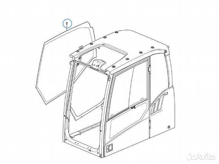 Стекло правое у стрелы экскаватор Volvo EC