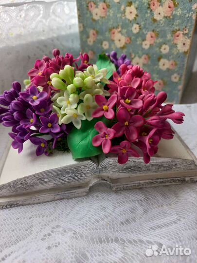 Цветы из полимерной глины открытая книга