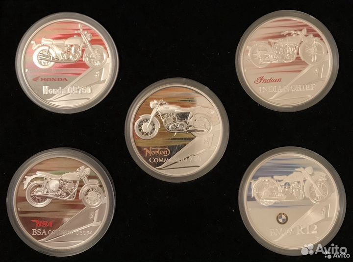 1 доллар Тувалу 2008 г. Классические мотоциклы