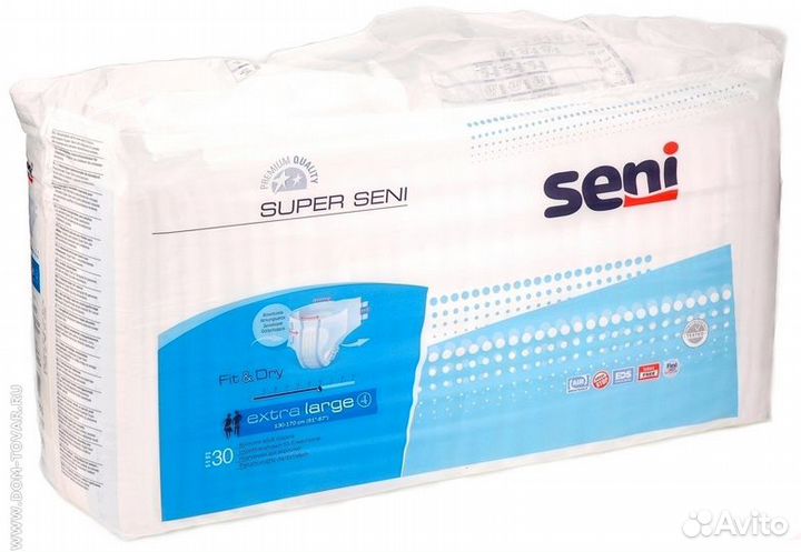 Подгузники, памперсы для взрослых seni L,M 30 штук