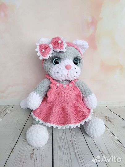 Мягкая игрушка Кошка вязаная крючком