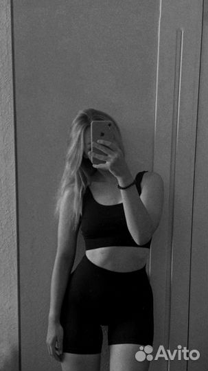 Спортивный костюм женский для фитнеса в рубчик