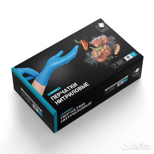 Перчатки нитриловые виниловые