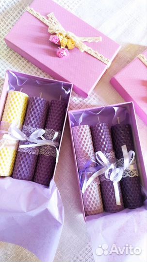 Подарочный набор. Свечи из вощины