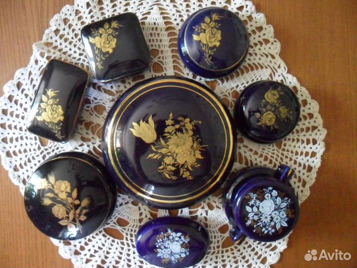 Фарфоровые винтажные шкатулки Италия, Франция