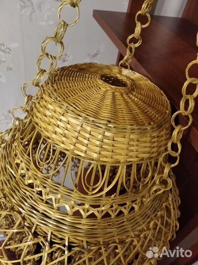 Плетеный абажур